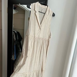 Free people tiered maxi checkered dress